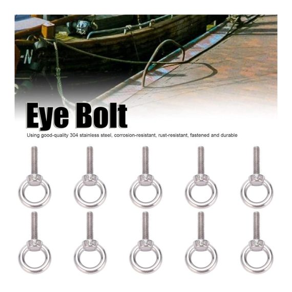 10 Stück Augenbolzen Ringschrauben aus 304 Edelstahl M6x25 Hebe-Rundring-Schraubverschluss für sichere Anschlüsse ideal für Strom und Stahl