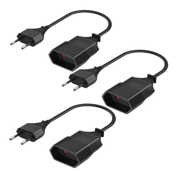 Europäisches Flachverlängerungskabel - Schwarz m3-Satz 0.2m/0.75m2 Steckdosenleiste für vielseitige Stromverlängerung