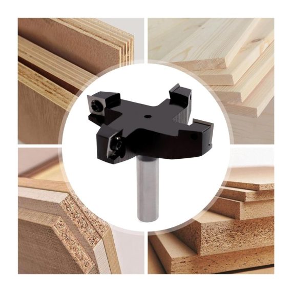 76mm Spiraleinsatz Holzfräser 4 Flöten 12mm Schaft - Hochleistungs-Oberflächenfräser für Holzoberflächen