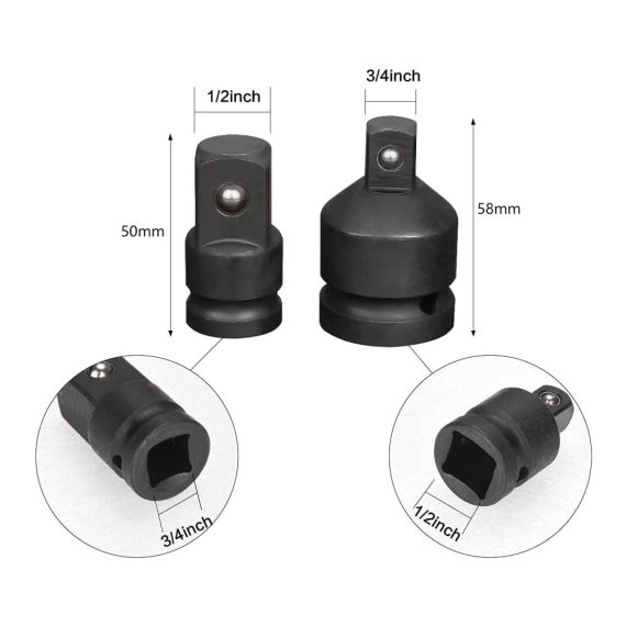 Steckschlüsseleinsätze Adapter-Satz | 6-tlg. | 1/4 zu 3/8 3/8 zu 1/4 3/8 zu 1/2 1/2 zu 3/8 1/2 zu 3/4 3/4 zu 1/2 | Oumuik Profi-Adapter-Set