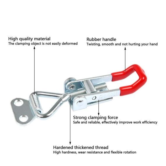 4 Stück YOTINO Kniehebelspanner GH-4001 aus Metall | Verstellbare kleine Spannverschlüsse für bis zu 100 kg | Toggle Latch für sicheres Verschließen von Kisten
