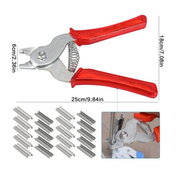 Multifunktionale Stahl Sprengringzange mit 600 Clips Ideal für Sausage Making Pet Käfige und Zaun-Installation
