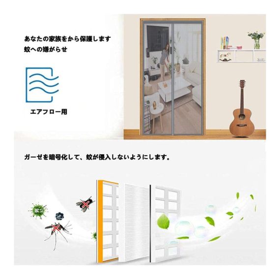 Fliegengittertüren - Magnetvorhang 90x210cm | Kinderleichte Klebemontage ohne Bohren | Ideal für Kellertür Wohnzimmer Schiebetür Terrassentür | Insektenschutz mit Magnet | Fliegengitter Tür Magnet Balkontür Fliegenvorhang