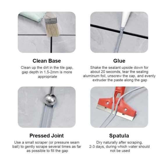 Wasserdichtes Fliesenspalt-Reparaturmittel - Fugenlinie Auffüller für Fliesen mit Klebemittel Home Fliesenreparatur für dauerhaft wasserdichte Fugen