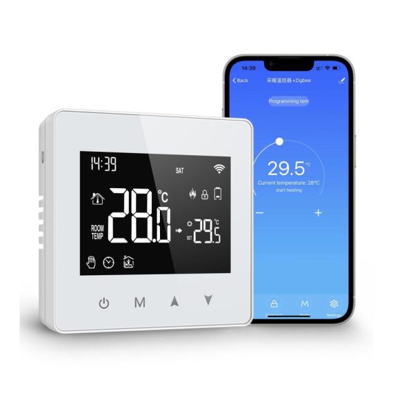 Programmierbares Zigbee Smart Thermostat für Gas-Boiler Steuerung – Kompatibel mit Alexa Google Home und Smart Life App – Fernbedienung über 2.4GH-WLAN – Energiesparendes Raumthermostat 3A