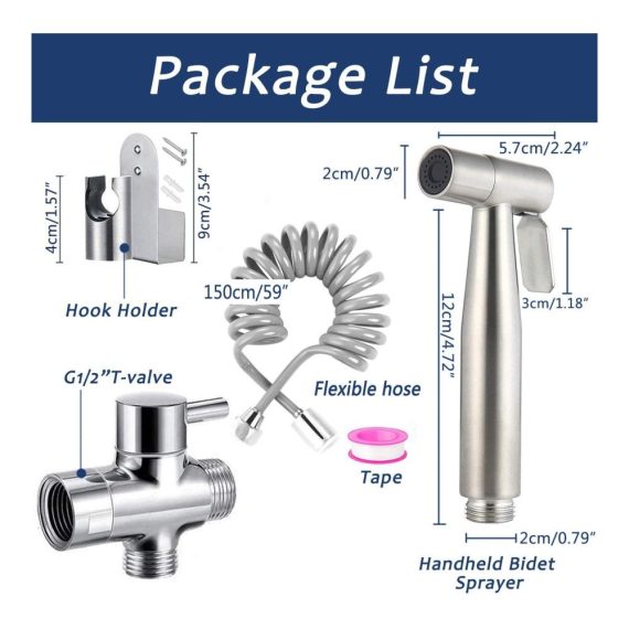 Bidet Hand-Bidet-Sprayer mit WC-Reinigungsfunktion | Wasserhahn-Spray inkl. ABS-Schlauch für Damenhygiene und Haustierpflege