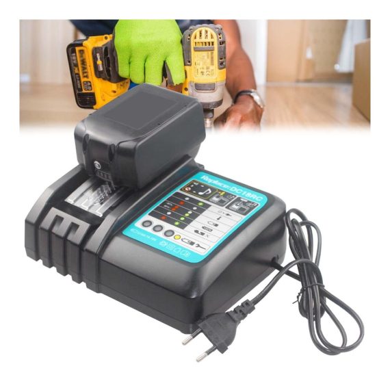 Schnellladegerät Molbory DC18RC Ersatz für Makita DC18RA | Ladegerät für 14.4V-18V LXT Lithium-Ionen-Akku BL1860B BL1860 BL1840 | Makita Ladegerät für Akkubohrer | Hochleistungs Ladestation und Zubehör