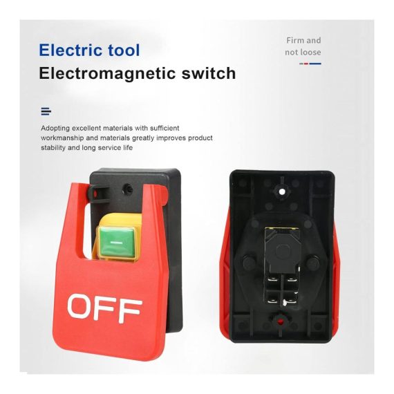 Industrieller Not-Halt-Druckknopfschalter mit Unterspannungsschutz & Elektromagnetsystem für Tischsägen & Maschinen