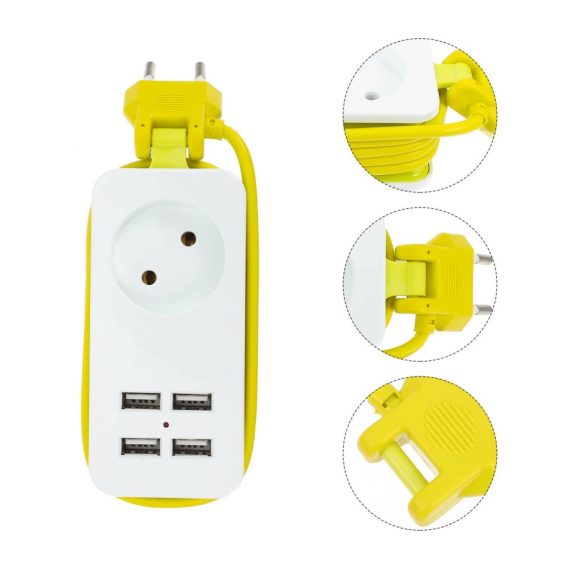 4-fach Steckdosenleiste mit USB-Ladegerät für Haushalt und Handy - Ultimative Multifunktionsladestation