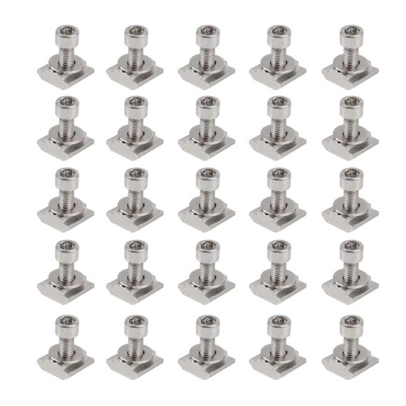 Aluprofil T-Nut-Muttern Set 50 Stück M8 - Nutensteine für 4040 Serie Kohlenstoffstahl Gleitmuttern T-Schiene Verbindungssatz Europäischer Standard