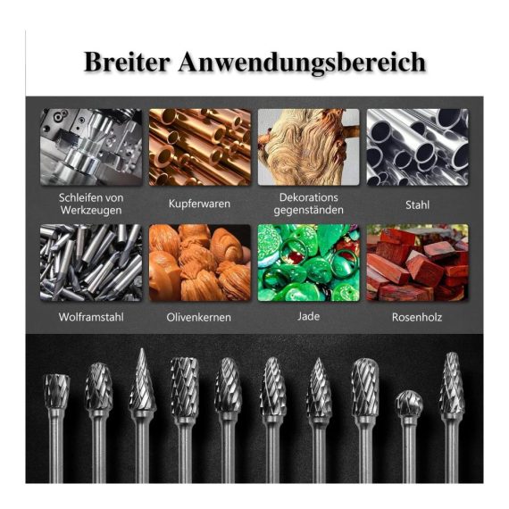 Hartmetall Fräser Set 20pcs – Hochwertige Metallfräser für Dremel DIY-Holzbearbeitung Schnitzen Metallpolieren Gravieren und Bohren – 1/8 Schaft Fräsbohrer für Die Grinder Bits Rotary Tool