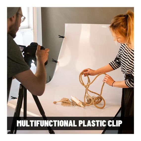Federzwingen Klemmen - 10 Stück Kunststoff Halteklammern ideal für Ateliers Kunst Handwerk Holzwerkstatt und Fotografie - Schwarz