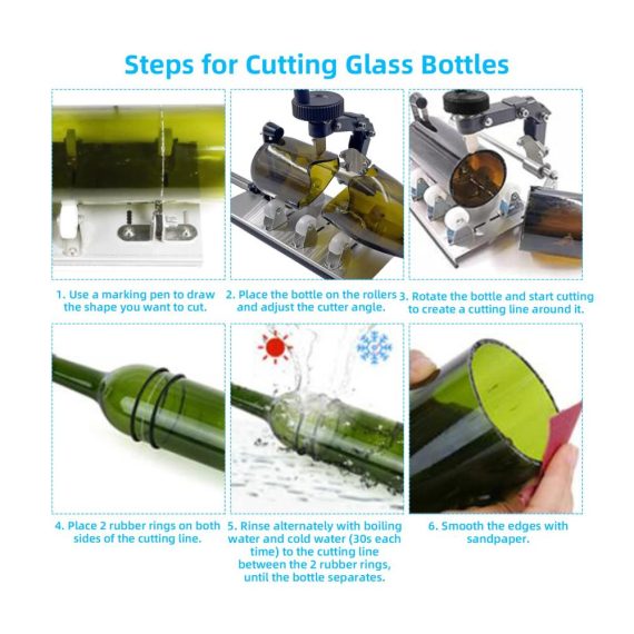 Glasschneider für Flaschen - Präziser Upgrade-Flaschenschneider für Dickes Glas - Tragbares DIY Glasschneider Kit für Handwerk und DIY Projekte