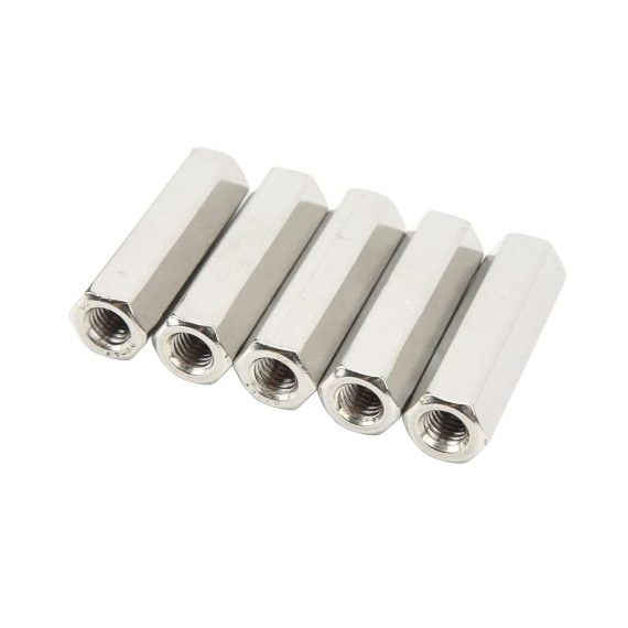 M10 x 15 Sechskantmuttern & Muttern - 5er Pack 60mm Länge Metrische Kupplungsmutter aus 304 Edelstahl mit Vollgewinde für Maschinenschrauben