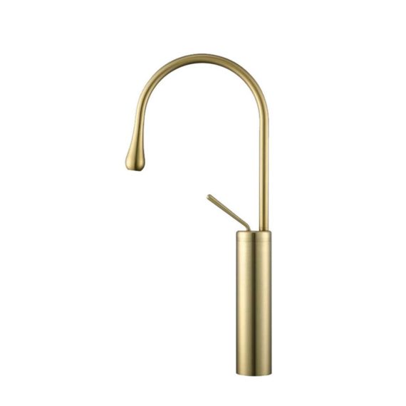 360° Rotating High-Arc Bathroom Faucet with Dual Hot and Cold Control - Copper Body in Refined Blue | Above Counter Basin Sink Tap