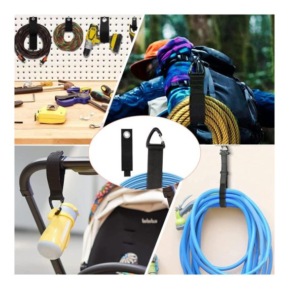 Wiederverwendbare Kabelriemen - 10 Stück Klettband mit Öse Wiederverschließbarer Aufbewahrungsgurt inklusive Karabiner - Ideal für Kabel Drähte und Seile (Drei Größen verfügbar