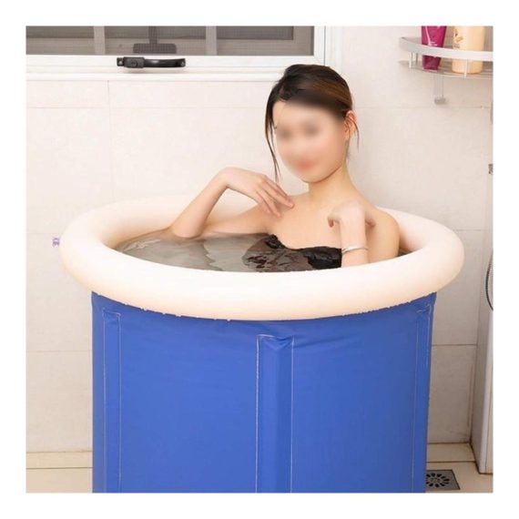Aufblasbare Tragbare Badewanne - Kompakte PVC-Faltwanne (70x70cm) für Erwachsene Rundes Design mit Isolationsbaumwolle - Ideal für Dusche und Eisbad Whirlpool-Badewannenfass