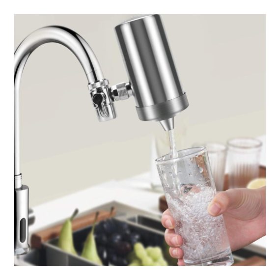 Wasserhahnfilter YJHome aus Edelstahl 304 - Premium Trinkwasserfilter mit Filterkartuschen für gesundes Küchenzubehör