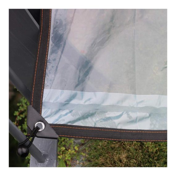 Abdeckplane 2x3m Transparent - Wasserdicht Strapazierfähig Regenfest - Kunststoff mit Metallösen für Camping Bodenpflanzen Überdachung - Inklusive Bungee-Bälle