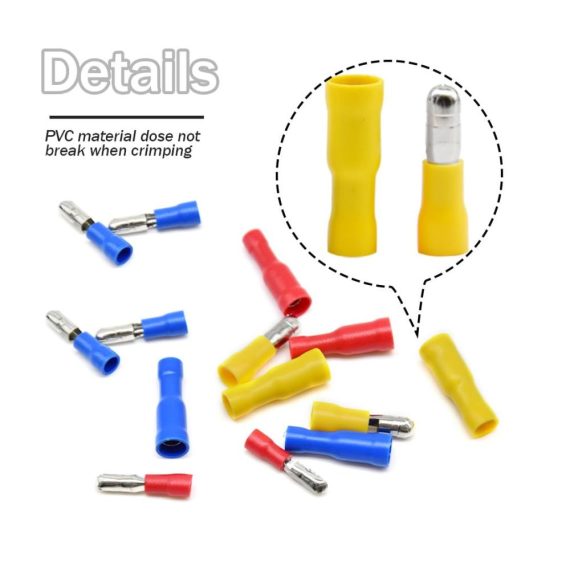 160-teiliges Set Isolierte Bullet Butt Steckverbinder für Kfz Elektronik & Hobby - Weibliche/Männliche Anschlussklemmen & Kits (ZDZ