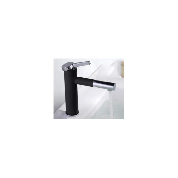 360 Grad drehbarer Touch-On-Wasserhahn G0000D für Waschbecken – Modernes Design in Weiß Schwarz und Silber – Verchromte Armatur mit innovativer Technologie