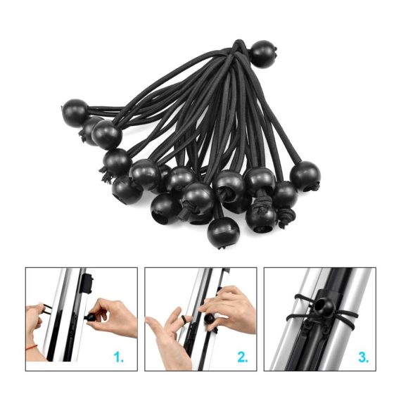 20er Set Gummiseile Planenspanner mit Kugel – 15cm Spanngummis für Zelte Banner & Pavillons