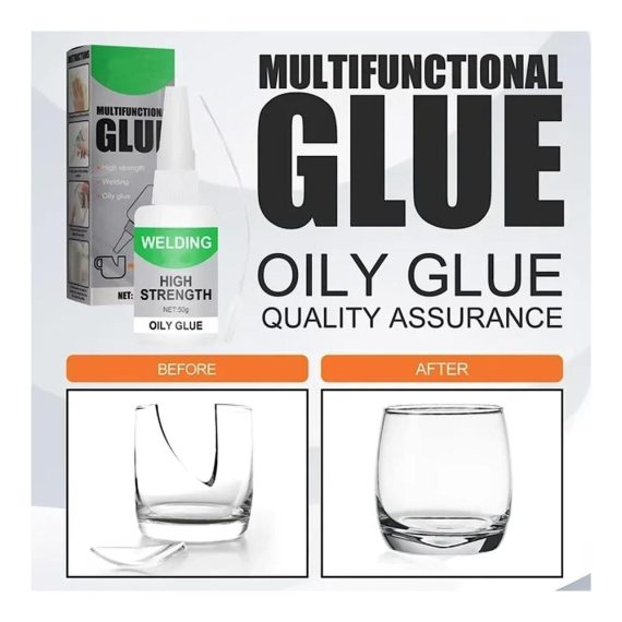 Jue-Fish Welding High-Strength Oily Glue - 50g Universal Super Glue Gel for Instant Bonding Strong Adhesion and Long-Lasting Repairs on Metal Plastic Wood Ceramics Leather - Ideal for Quick Fixes (4-Pack