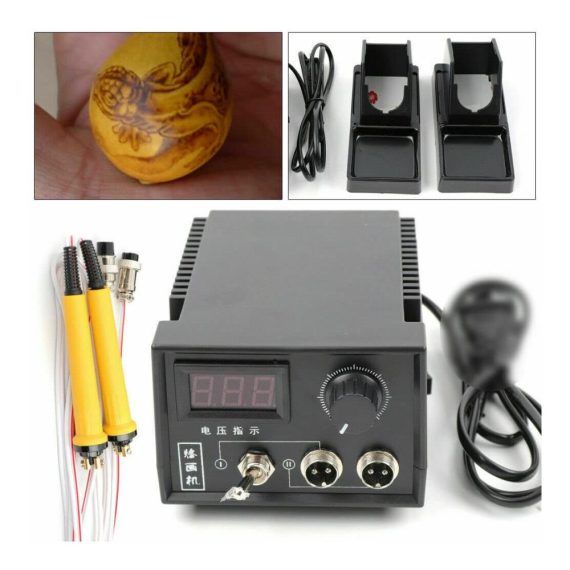 60W Lötkolben Brandmalstation für Pyrographie | Holzbrenner-Set für Holz Leder & Kürbis DIY | Profi Brandmalkolben für präzise Arbeiten