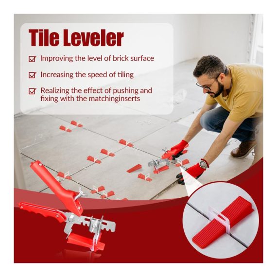 Nivellierset Fliesenkeile 601 Stück mit Zange - Perfektes Fliesen Nivelliersystem für Wand- und Bodenfliesen inklusive 3mm Zuglaschen und Flieseneinsätze