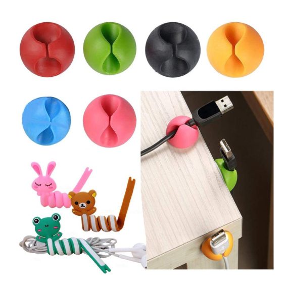 Kabelorganizer-Set Wiederverwendbare Kabelriemen Clips Haken und Tier-Aufwickler für effiziente Kabelverwaltung und Handy-Schutz