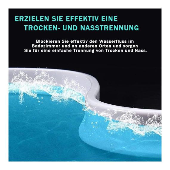 200cm Selbstklebende Silikon-Duschschwelle für Duschkabinen - Wassersperre für Nass- und Trockentrennung in Küche und Badezimmer