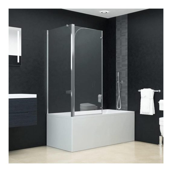120x68x130 cm Duschkabine & Duschwand Set - Faltbar | Badewannenaufsatz aus ESG 4mm Sicherheitsglas
