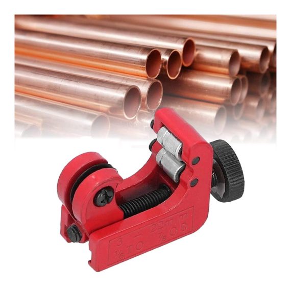 Mini Rohrschneider Set für präzises Schneiden von Kupfer Edelstahl Aluminium und PVC – Spurtar Leitungsschneider für Bremsrohre in Rot