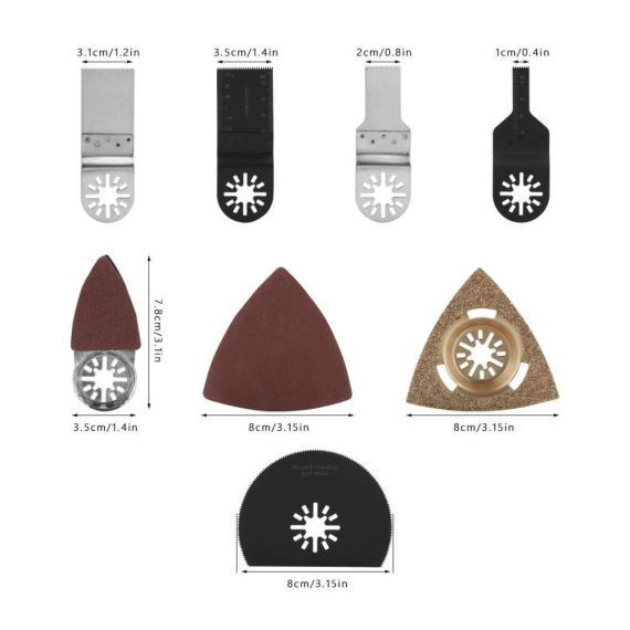 Oszillierwerkzeug-Zubehör 100-tlg Set Sägeblätter für Fein Multimaster Makita Einhell - Holz Metall Kunststoff - Universal Multi-Tool Blades Kit für DIY-Projekte