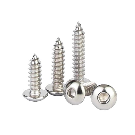 Edelstahl Innensechskantschrauben Set (M3x18mm 50 Stk.) - Selbstschneidende Holzschrauben für Terrassen Rundkopf Maschinenschrauben in Silber