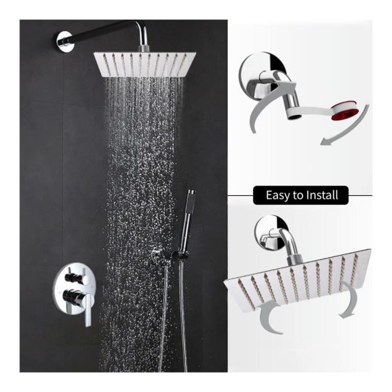 Badezimmerablagen & -regale Hochdruck 8 Zoll Quadrat Regenduschkopf G1/2 - Superdünner Edelstahl-Ersatz