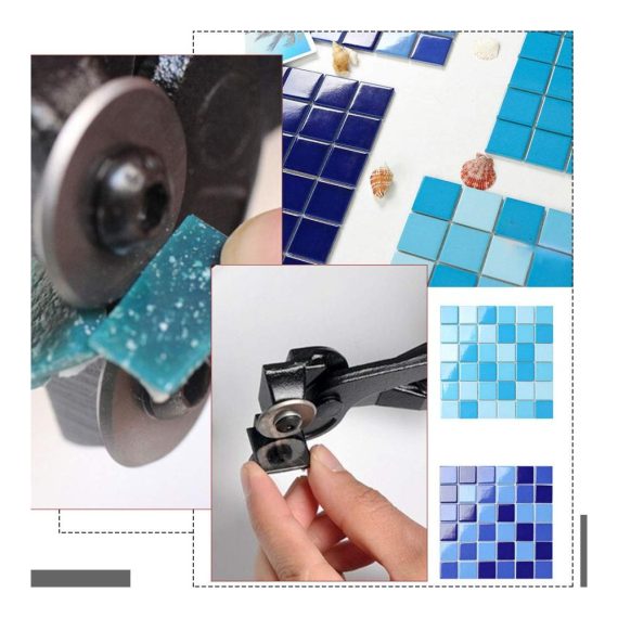 Professioneller 200mm Fliesenschneider - TANCUDER Mosaikzange mit Hartmetall Brechzange für Glas & Keramikfliesen Glaszange mit 2 Wolframkarbid-Rädern - Ideales Werkzeug für Buntglas und Mosaikfliesen
