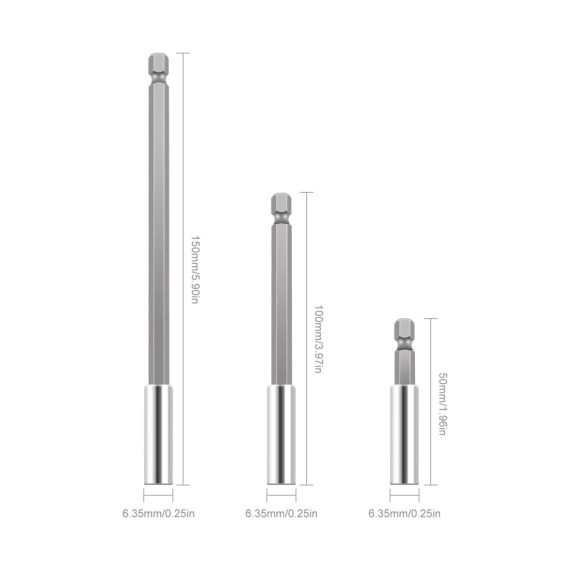 Magnetische Bohrer-Verlängerungsset EFUTURETIME – 9 Stück Schnellwechsel-Bithalter 1/4 Zoll für Elektro- und Schlagschrauber Schraubendreher – 5cm/10cm/15cm – Optimieren Sie Ihre Bohrleistung