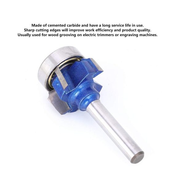 8mm Round Router Bit for Wood Grooves - Precision Edge Trimmer with 4 Teeth - Ideal for Electric Trimming or Engraving Machines
