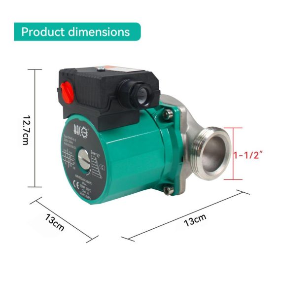 Edelstahl Umwälzpumpe RS 25/6-130 für Zentralheizung - Effiziente Heizungspumpe 220V/50Hz