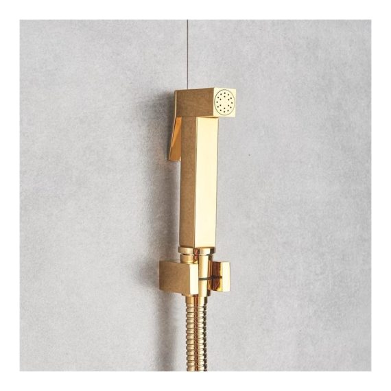 Bidet-Armaturen Hand-Bidet-Sprühgerät Massives Messing Gold Einzelkaltes Wasser – Badezimmer-Bidet-Dusche für Hygiene und Komfort