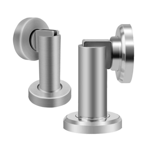 2er-Set Magnetische Edelstahl-Türstopper für Büro & Gewerbe - Wandmontage Robust mit Magnet Gebürstetes Nickel - Türschnäpper