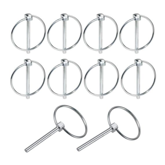 Federstecker & Spezialsplinte 10 Klappsplinte 45mm x 40mm - Galvanisch Verzinkt Anhängerstifte Sortimentskit für Gleis Bauernhof Rasen. Hochwertige Klappstecker für sichere Verschlüsse