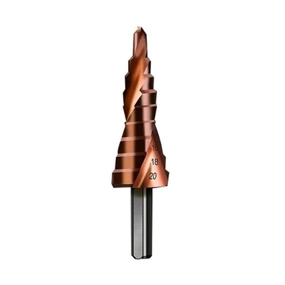 Stufenbohrer Set 4-20 mm HSS M35 Kobalt | Spiralnut Großer Pagoden-Stufenbohrer | Senker & Reibahle | Dreieck-Griff | Bohrsenkung für präzise Löcher