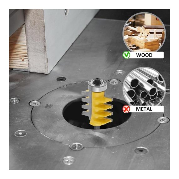 6mm Schaft Zapfenmesser - Hochleistungs Hartmetall Fräser für Holzkantenbearbeitung und Aushöhlung ideal für Oberfräsen Finger Joint Verbindungen in Hartholz und Weichholz. Mit Anti-Rebound-Design perfekt für Spanplatten Faserplatten und Schnurwellen