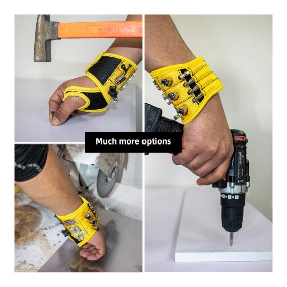 Magnetisches Armband mit Werkzeuggürtel - Schrauben Nägel Bohrerhalter - Handgelenkmagnet für Männer - Coole Gadgets und Geburtstagsgeschenke für Heimwerker