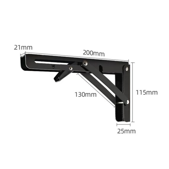 2 Stück Klappbare Regalträger & -stützen für Wandmontage | Platzsparende Klapphalterungen für Büro- und Klapptische (200 mm) – Robuste Klappwinkel für effiziente Regalhalterung