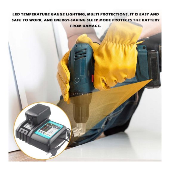 Schnellladegerät Molbory DC18RC Ersatz für Makita DC18RA | Ladegerät für 14.4V-18V LXT Lithium-Ionen-Akku BL1860B BL1860 BL1840 | Makita Ladegerät für Akkubohrer | Hochleistungs Ladestation und Zubehör