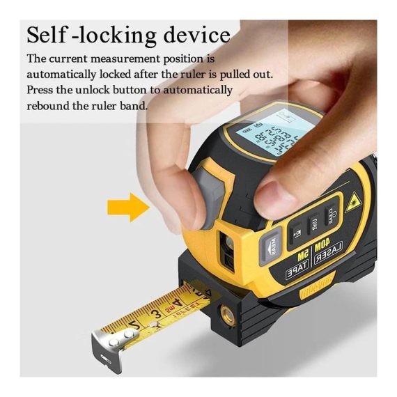 3-in-1 Infrarot-Laserband Messwerkzeug mit LCD-Display - Präzise Maßbänder für Messbereich Volumen und Entfernungen