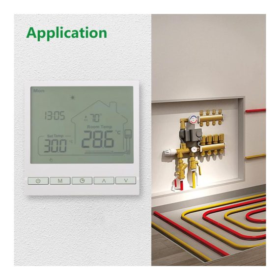Programmierbarer Wengart Thermostat WG905 – Präzise Temperaturregelung und Luftfeuchtigkeitsanzeige für Heizsysteme (Weiß